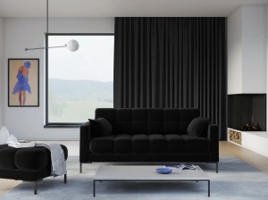 CANAPEA MAMAIA, 3 LOCURI, 177 CM, NEGRU 19/NEGRU, TAPITERIE DIN CATIFEA, DESIGN DEOSEBIT