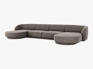 CANAPEA MILEY, 5 LOCURI, 330 CM, GRI 16, TAPITERIE CHENILLE, DESIGN DEOSEBIT