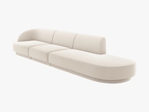 CANAPEA MILEY DREAPTA, 4 LOCURI, 325 CM, BEJ DESCHIS 22, TAPITERIE DIN CATIFEA, DESIGN DEOSEBIT