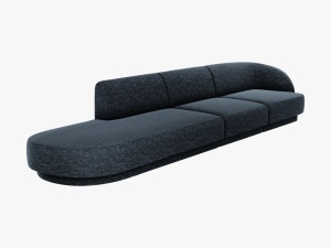 CANAPEA MILEY STANGA, 4 LOCURI, 325 CM, ALBASTRU 86, TAPITERIE CHENILLE, DESIGN DEOSEBIT