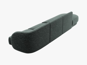 CANAPEA MILEY STANGA, 4 LOCURI, 325 CM, VERDE 78, TAPITERIE CHENILLE, DESIGN DEOSEBIT - Img 3