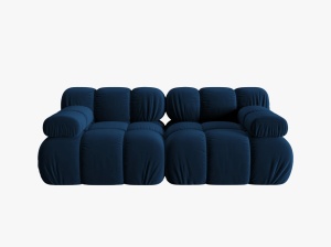 CANAPEA MODULARA BELLIS, 2 LOCURI, 188 CM, ALBASTRU 81, TAPITERIE DIN CATIFEA, DESIGN DEOSEBIT - Img 3