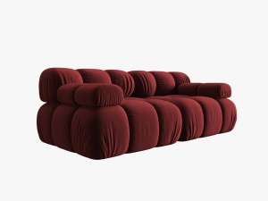 CANAPEA MODULARA BELLIS, 2 LOCURI, 188 CM, ROSU INCHIS 59, TAPITERIE DIN CATIFEA, DESIGN DEOSEBIT - Img 5