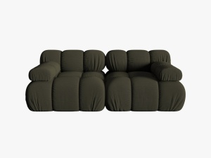 CANAPEA MODULARA BELLIS, 2 LOCURI, 188 CM, VERDE 77, TAPITERIE DIN CATIFEA 3D, DESIGN DEOSEBIT - Img 2