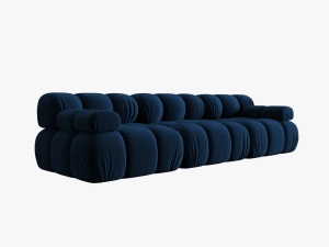 CANAPEA MODULARA BELLIS, 3 LOCURI, 282 CM, ALBASTRU 81, TAPITERIE DIN CATIFEA, DESIGN DEOSEBIT - Img 5