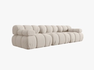 CANAPEA MODULARA BELLIS, 3 LOCURI, 282 CM, BEJ DESCHIS 23, TAPITERIE DIN CATIFEA 3D, DESIGN DEOSEBIT