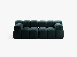 CANAPEA MODULARA BELLIS, CU 2 LOCURI, VERDE BENZINA, CU TAPITERIE BOUCLE ROLF, MICADONI