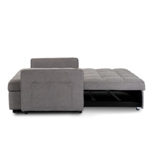 CANAPEA RABATABILA, ARTIM MEBLE, REALIZAT DIN MATERIAL TEXTIL GRI INCHIS SI METAL, STIL MODERN - Img 12
