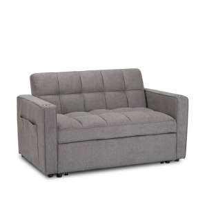 CANAPEA RABATABILA, ARTIM MEBLE, REALIZAT DIN MATERIAL TEXTIL GRI INCHIS SI METAL, STIL MODERN - Img 18