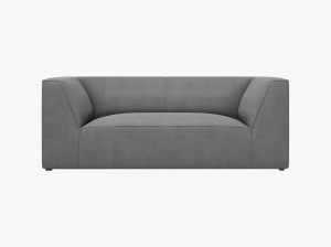 CANAPEA RUBY, CU 2 LOCURI, GRI , CU TAPITERIE DIN TEXTIL STRUCTURAT OTTAWA, MICADONI