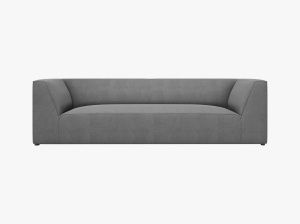 CANAPEA RUBY, CU 3 LOCURI, GRI, CU TAPITERIE DIN TEXTIL STRUCTURAT OTTAWA, MICADONI