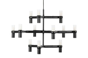 CANDELABRU CU LED-URI ATOMIC, NEGRU, DIN METAL, STIL MODERN, B2