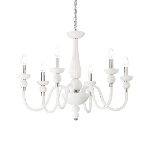 CANDELABRU DOGE SP6, ALB, DIN STICLA, STIL MODERN