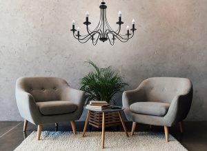 CANDELABRU RUSTIC APP648-8CP, 137X84 cm, NEGRU, DIN METAL, STIL RUSTIC, TU - Img 6