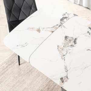 CEL MAI MIC PRET!!!MASA EXTENSIBILA 160-240CM, ARTIM MEBLE, REALIZATA DIN METAL SI CERAMICA, CULOARE MARMURA ALBA/NEGRU, STIL MODERN - Img 7