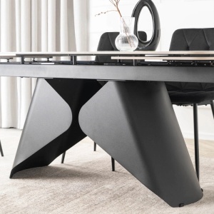 CEL MAI MIC PRET!!!MASA EXTENSIBILA 160-240CM, ARTIM MEBLE, REALIZATA DIN METAL SI CERAMICA, CULOARE MARMURA ALBA/NEGRU, STIL MODERN - Img 8