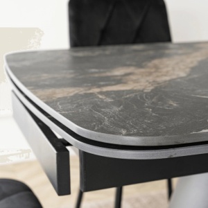 CEL MAI MIC PRET!!!MASA EXTENSIBILA 160-240CM, ARTIM MEBLE, REALIZATA DIN METAL SI CERAMICA, CULOARE MARMURA NEAGRA/NEGRU, STIL MODERN - Img 7
