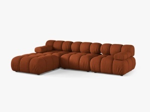 COLTAR BELLIS, CU 4 LOCURI, CARAMIZIU, CU TAPITERIE DIN TEXTIL STRUCTURAT LIBERTY, MICADONI - Img 3