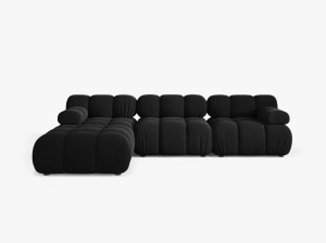 COLTAR BELLIS, CU 4 LOCURI, NEGRU, CU TAPITERIE DIN CATIFEA BLUVEL, MICADONI