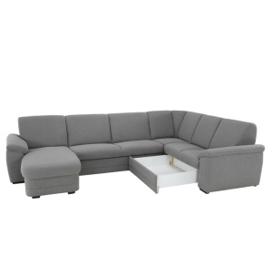 COLTAR BITER U, TIP U, MODEL STANGA, GRI, DIN TEXTIL/STOFA, EXTENSIBIL, SPATIU DEPOZITARE, STIL MODERN, TK - Img 2