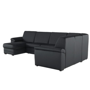COLTAR BITER U, TIP U, MODEL STANGA, NEGRU, DIN PIELE ECOLOGICA, EXTENSIBIL, SPATIU DEPOZITARE, STIL MODERN, TK - Img 2