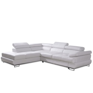 COLTAR BUTON P, MODEL STANGA, ALB, DIN PIELE ECOLOGICA, COMPLET TAPITAT, DE COLT, STIL MODERN, TK - Img 3