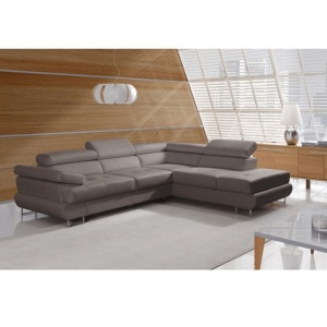 COLTAR BUTON R, MODEL DREAPTA, GRI/MARO, DIN PIELE ECOLOGICA, EXTENSIBIL, SPATIU DEPOZITARE, STIL MODERN, TK - Img 1