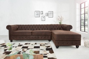 COLTAR DE LUX DIN PIELE ECO, MARO ANTIC CHESTERFIELD 238CM 38523 - Img 3