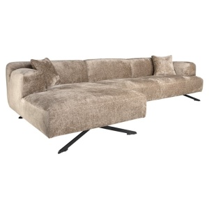 COLTAR DONOVAN CU 3 LOCURI + CANAPEA EXTENSIBILA STANGA, BERGEN 104 TAUPE CHENILLE, S5138, CONFECTIONAT DIN SPUMA, METAL SI 100% POLIESTER, RICHMOND INTERIOR - Img 5