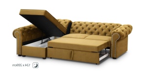 COLTAR EXTENSIBIL 278 CM, VALENTINO L STANGA, GALBEN, DIN STOFA DE CALITATE SUPERIOARA - Img 7