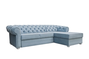 COLTAR EXTENSIBIL 280CM, VALENTINO DREAPTA, ALBASTRU DESCHIS DIN STOFA DE CALITATE SUPERIOARA
