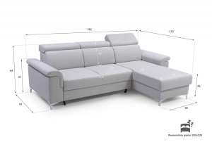COLTAR EXTENSIBIL VERMONT GRI DESCHIS DIN STOFA DE CALITATE SUPERIOARA - Img 7