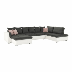 COLTAR KASTOR, TIP U, DREAPTA, GRI/ALB SI ROZ PUDRA, DIN PIELE ECOLOGICA SI TEXTIL, EXTENSIBIL, STIL MODERN, TK - Img 2