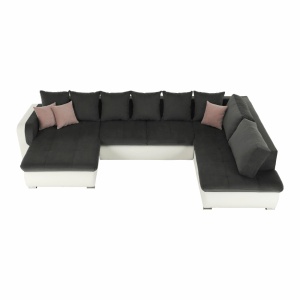 COLTAR KASTOR, TIP U, DREAPTA, GRI/ALB SI ROZ PUDRA, DIN PIELE ECOLOGICA SI TEXTIL, EXTENSIBIL, STIL MODERN, TK - Img 4