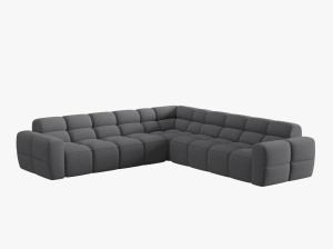 COLTAR LISA, 6 LOCURI, 310 CM, GRI 89, TAPITERIE DIN STOFA, DESIGN DEOSEBIT