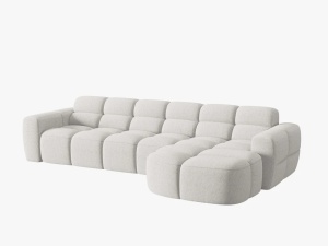 COLTAR LISA, DREAPTA, 5 LOCURI, 310 CM, GRI DESCHIS 01, TAPITERIE DIN STOFA, DESIGN DEOSEBIT