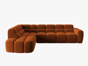 COLTAR LISA, STANGA, 5 LOCURI, 293 CM, SCORTISOARA, TAPITERIE DIN CATIFEA, DESIGN DEOSEBIT - Img 3