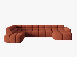 COLTAR LISA, STANGA, 7 LOCURI, 387 CM, SCORTISOARA 58, TAPITERIE DIN STOFA, DESIGN DEOSEBIT - Img 2