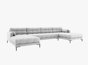 COLTAR MAMAIA, CU 6 LOCURI, GRI DESCHIS, CU TAPITERIE DIN TEXTIL STRUCTURAT NEVE, MICADONI