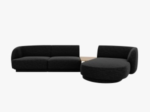 COLTAR MILEY, CU 3 LOCURI, PE DREAPTA, CU TAPITERIE DIN TEXTIL CHENILLE EDEN, MICADONI
