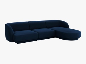 COLTAR MILEY DREAPTA, 4 LOCURI, 255 CM, ALBASTRU 86, TAPITERIE DIN CATIFEA, DESIGN DEOSEBIT - Img 2
