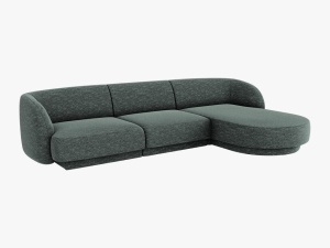 COLTAR MILEY DREAPTA, 4 LOCURI, 255 CM, ALBASTRU PETROL 78, TAPITERIE CHENILLE, DESIGN DEOSEBIT