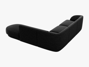 COLTAR MILEY DREAPTA, 6 LOCURI, 258 CM, NEGRU 19, TAPITERIE CHENILLE, DESIGN DEOSEBIT - Img 2