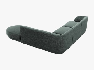 COLTAR MILEY DREAPTA, 6 LOCURI, 258 CM, VERDE 78, TAPITERIE CHENILLE, DESIGN DEOSEBIT - Img 4