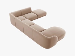 COLTAR MILEY DREAPTA, 6 LOCURI, 327 CM, CAPPUCCINO 40, TAPITERIE DIN CATIFEA, DESIGN DEOSEBIT - Img 3