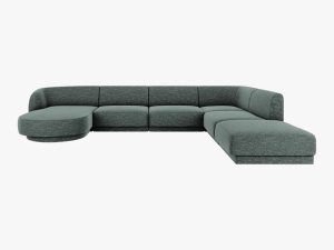 COLTAR MILEY DREAPTA, 6 LOCURI, 327 CM, VERDE 78, TAPITERIE CHENILLE, DESIGN DEOSEBIT