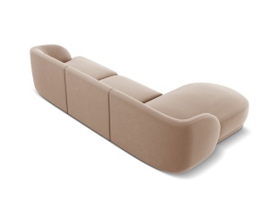 COLTAR MILEY STANGA, 4 LOCURI, 255 CM, CAPPUCCINO 40, TAPITERIE DIN CATIFEA, DESIGN DEOSEBIT - Img 3