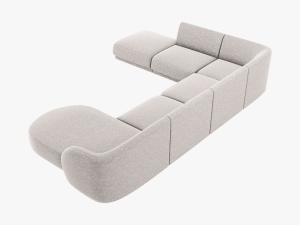 COLTAR MILEY STANGA, 6 LOCURI, 327 CM, GRI DESCHIS 06, TAPITERIE CHENILLE, DESIGN DEOSEBIT - Img 2