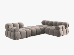 COLTAR MODULAR BELLIS, 4 LOCURI, 282 CM, BEJ 16, TAPITERIE DIN CATIFEA, DESIGN DEOSEBIT - Img 2