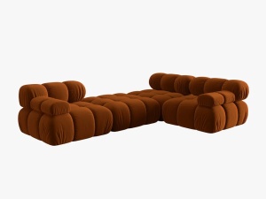 COLTAR MODULAR BELLIS, 4 LOCURI, 282 CM, SCORTISOARA 56, TAPITERIE DIN CATIFEA, DESIGN DEOSEBIT - Img 6